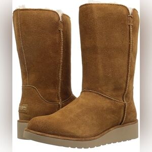 Koolaburra by Ugg Wedge Heel Tall Boots - Chestnut brown